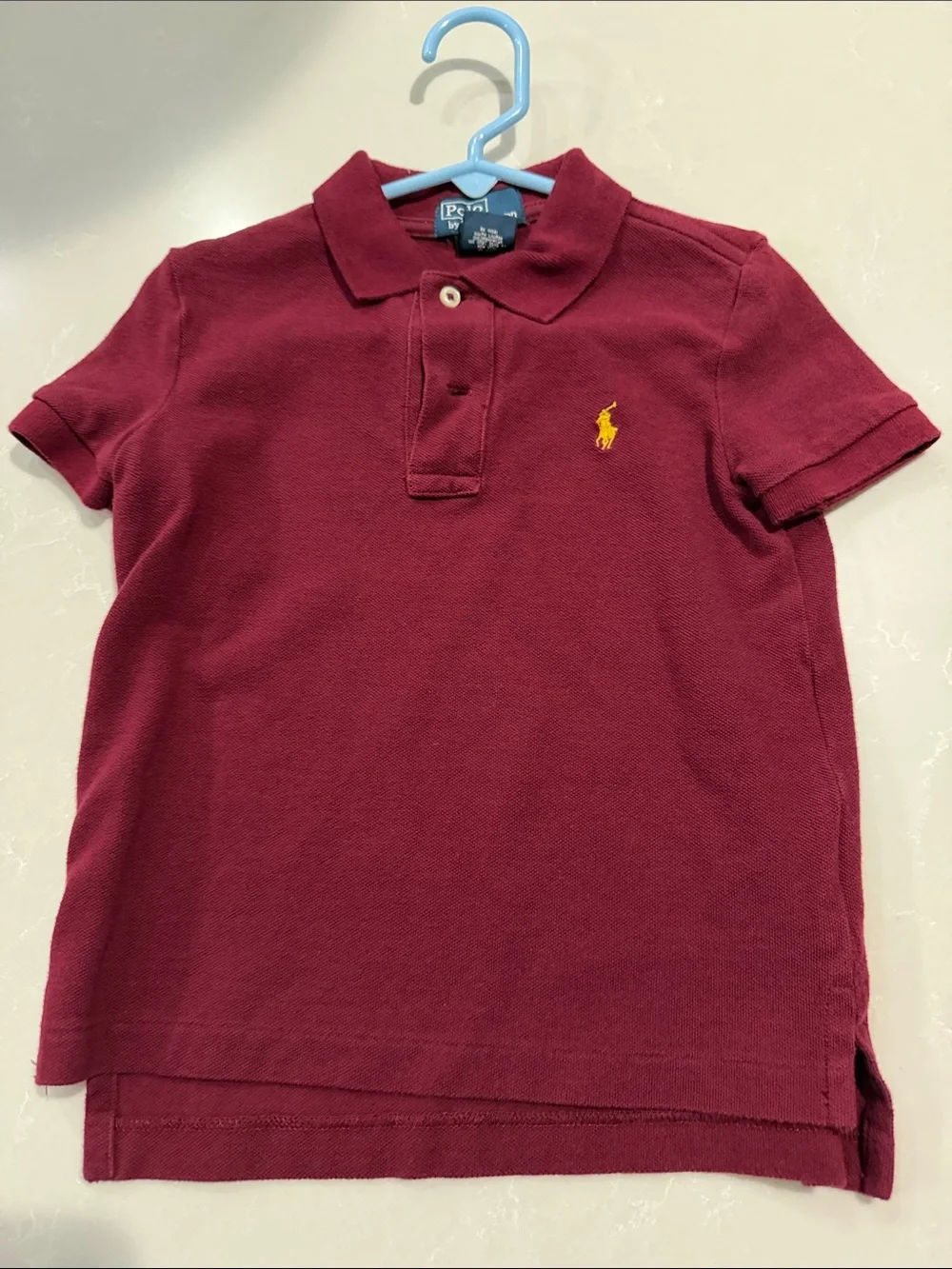 Ralph Lauren Maroon Polo with Yellow Pony - Kids